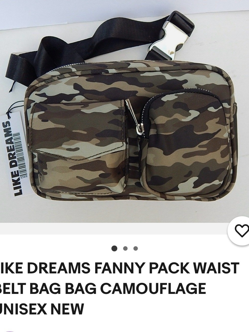 Like Dreams Camouflage Men's Waist Belt Bag - Green Camo